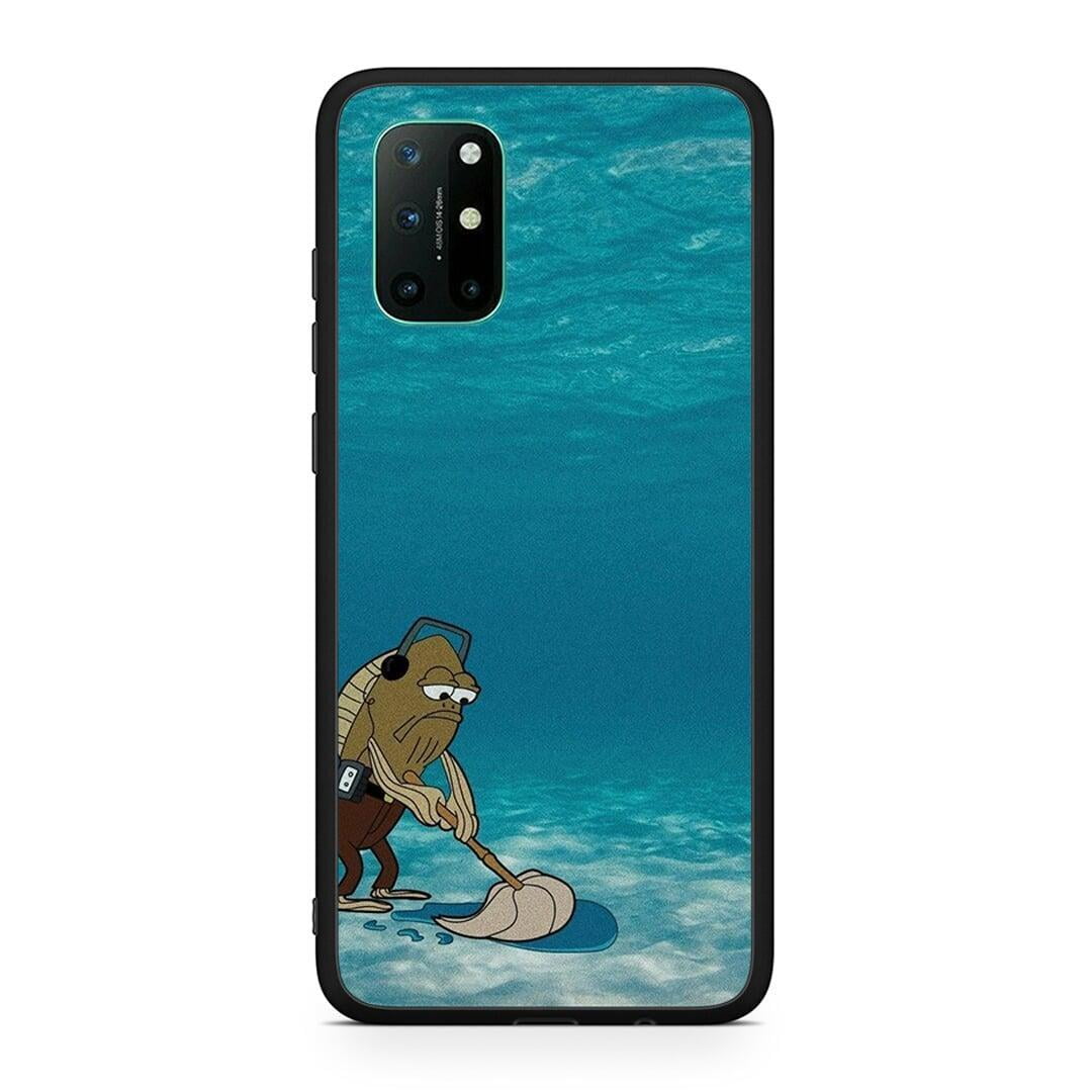 OnePlus 8T Clean The Ocean Θήκη από τη Smartfits με σχέδιο στο πίσω μέρος και μαύρο περίβλημα | Smartphone case with colorful back and black bezels by Smartfits