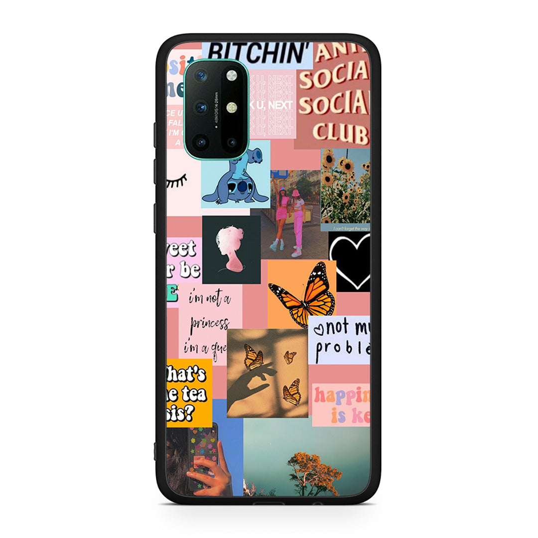 OnePlus 8T Collage Bitchin Θήκη Αγίου Βαλεντίνου από τη Smartfits με σχέδιο στο πίσω μέρος και μαύρο περίβλημα | Smartphone case with colorful back and black bezels by Smartfits