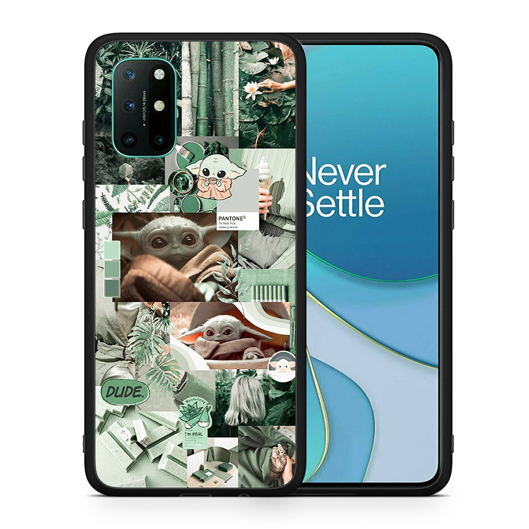 Θήκη Αγίου Βαλεντίνου OnePlus 8T Collage Dude από τη Smartfits με σχέδιο στο πίσω μέρος και μαύρο περίβλημα | OnePlus 8T Collage Dude case with colorful back and black bezels