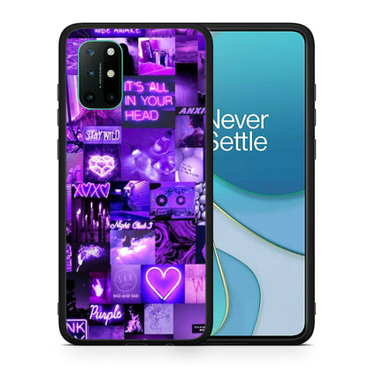 Θήκη Αγίου Βαλεντίνου OnePlus 8T Collage Stay Wild από τη Smartfits με σχέδιο στο πίσω μέρος και μαύρο περίβλημα | OnePlus 8T Collage Stay Wild case with colorful back and black bezels