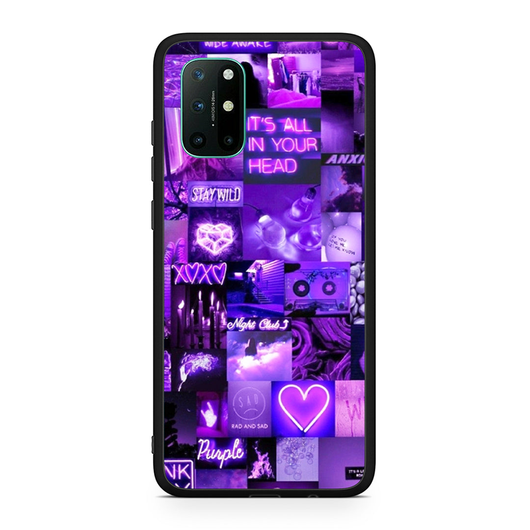 OnePlus 8T Collage Stay Wild Θήκη Αγίου Βαλεντίνου από τη Smartfits με σχέδιο στο πίσω μέρος και μαύρο περίβλημα | Smartphone case with colorful back and black bezels by Smartfits
