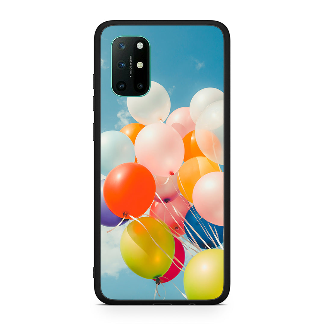 OnePlus 8T Colorful Balloons θήκη από τη Smartfits με σχέδιο στο πίσω μέρος και μαύρο περίβλημα | Smartphone case with colorful back and black bezels by Smartfits