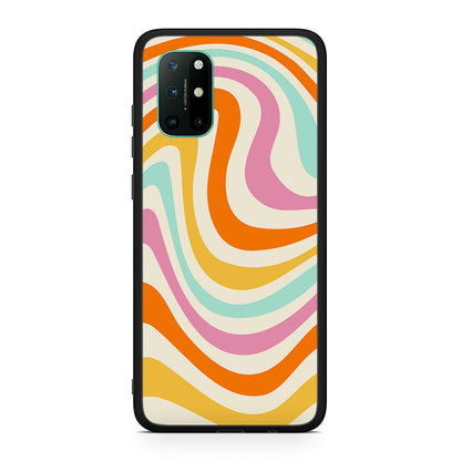 OnePlus 8T Colourful Waves θήκη από τη Smartfits με σχέδιο στο πίσω μέρος και μαύρο περίβλημα | Smartphone case with colorful back and black bezels by Smartfits