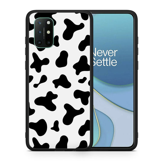 Θήκη OnePlus 8T Cow Print από τη Smartfits με σχέδιο στο πίσω μέρος και μαύρο περίβλημα | OnePlus 8T Cow Print case with colorful back and black bezels