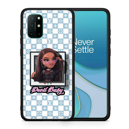 Θήκη Αγίου Βαλεντίνου OnePlus 8T Devil Baby από τη Smartfits με σχέδιο στο πίσω μέρος και μαύρο περίβλημα | OnePlus 8T Devil Baby case with colorful back and black bezels