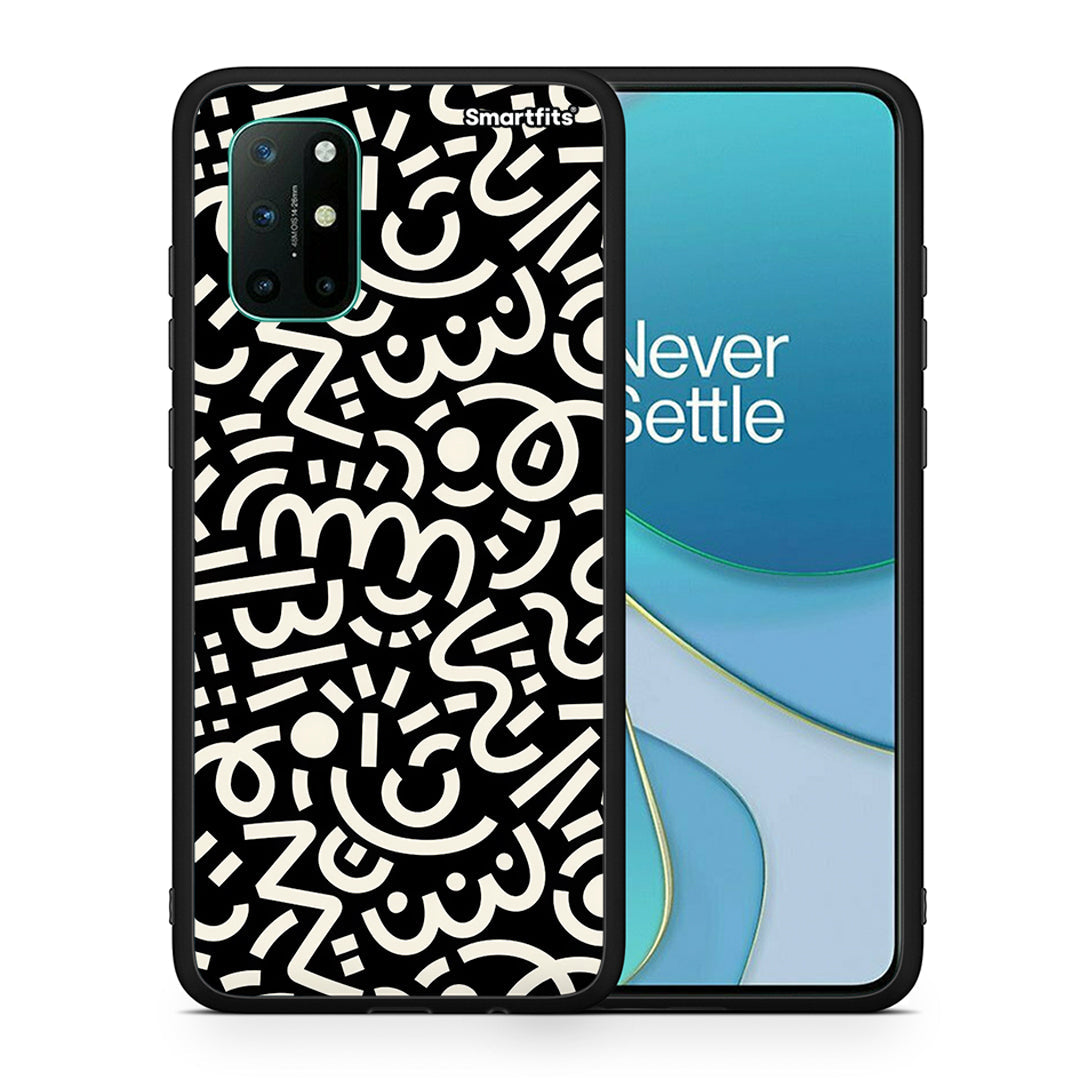 Θήκη OnePlus 8T Doodle Art από τη Smartfits με σχέδιο στο πίσω μέρος και μαύρο περίβλημα | OnePlus 8T Doodle Art case with colorful back and black bezels