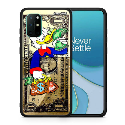 Θήκη OnePlus 8T Duck Money από τη Smartfits με σχέδιο στο πίσω μέρος και μαύρο περίβλημα | OnePlus 8T Duck Money case with colorful back and black bezels
