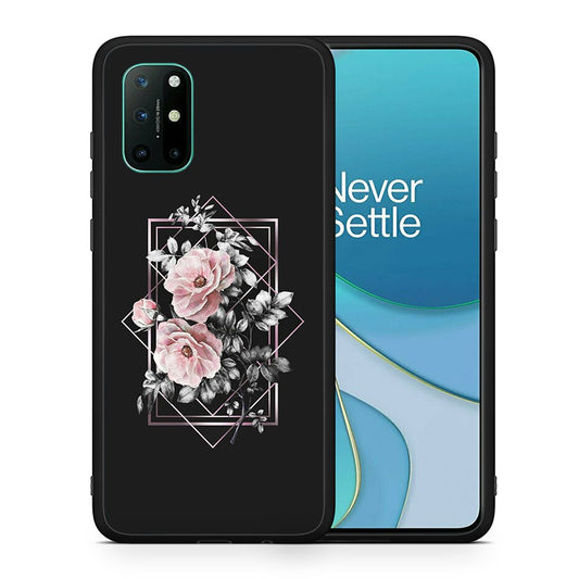 Θήκη OnePlus 8T Frame Flower από τη Smartfits με σχέδιο στο πίσω μέρος και μαύρο περίβλημα | OnePlus 8T Frame Flower case with colorful back and black bezels