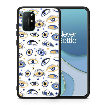 Θήκη OnePlus 8T Ftou Ftou από τη Smartfits με σχέδιο στο πίσω μέρος και μαύρο περίβλημα | OnePlus 8T Ftou Ftou case with colorful back and black bezels