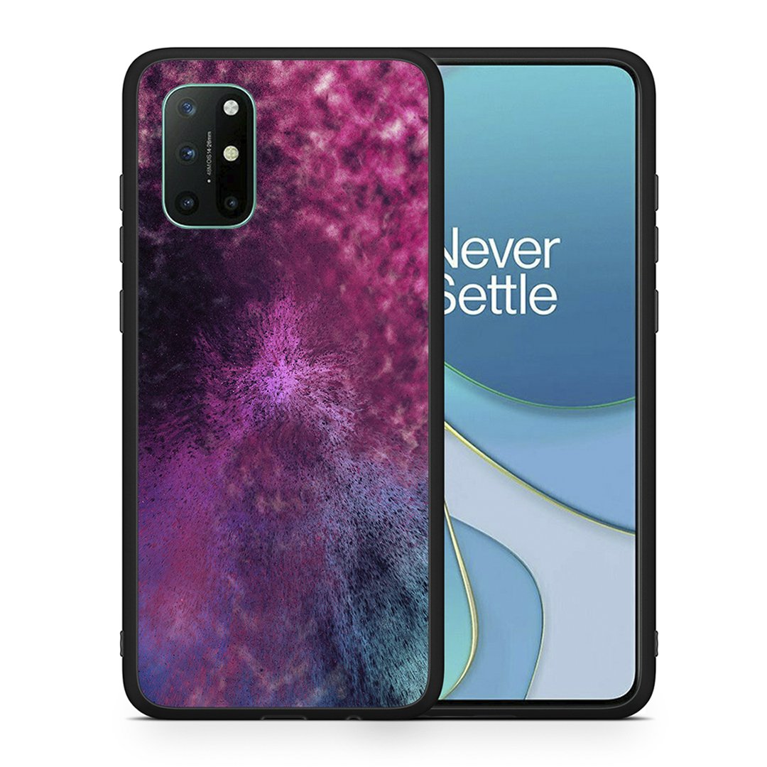 Θήκη OnePlus 8T Aurora Galaxy από τη Smartfits με σχέδιο στο πίσω μέρος και μαύρο περίβλημα | OnePlus 8T Aurora Galaxy case with colorful back and black bezels