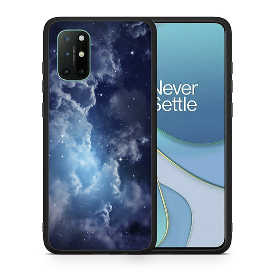 Θήκη OnePlus 8T Blue Sky Galaxy από τη Smartfits με σχέδιο στο πίσω μέρος και μαύρο περίβλημα | OnePlus 8T Blue Sky Galaxy case with colorful back and black bezels