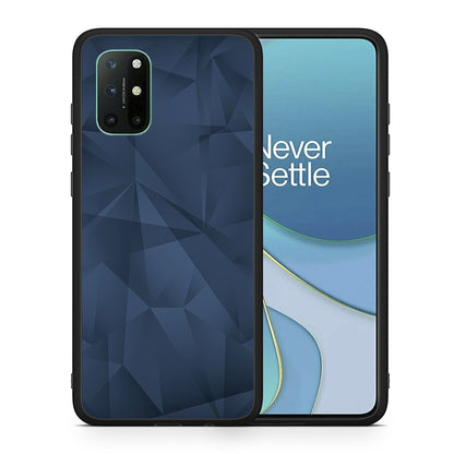 Θήκη OnePlus 8T Blue Abstract Geometric από τη Smartfits με σχέδιο στο πίσω μέρος και μαύρο περίβλημα | OnePlus 8T Blue Abstract Geometric case with colorful back and black bezels