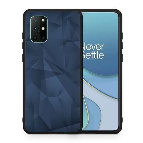 Θήκη OnePlus 8T Blue Abstract Geometric από τη Smartfits με σχέδιο στο πίσω μέρος και μαύρο περίβλημα | OnePlus 8T Blue Abstract Geometric case with colorful back and black bezels