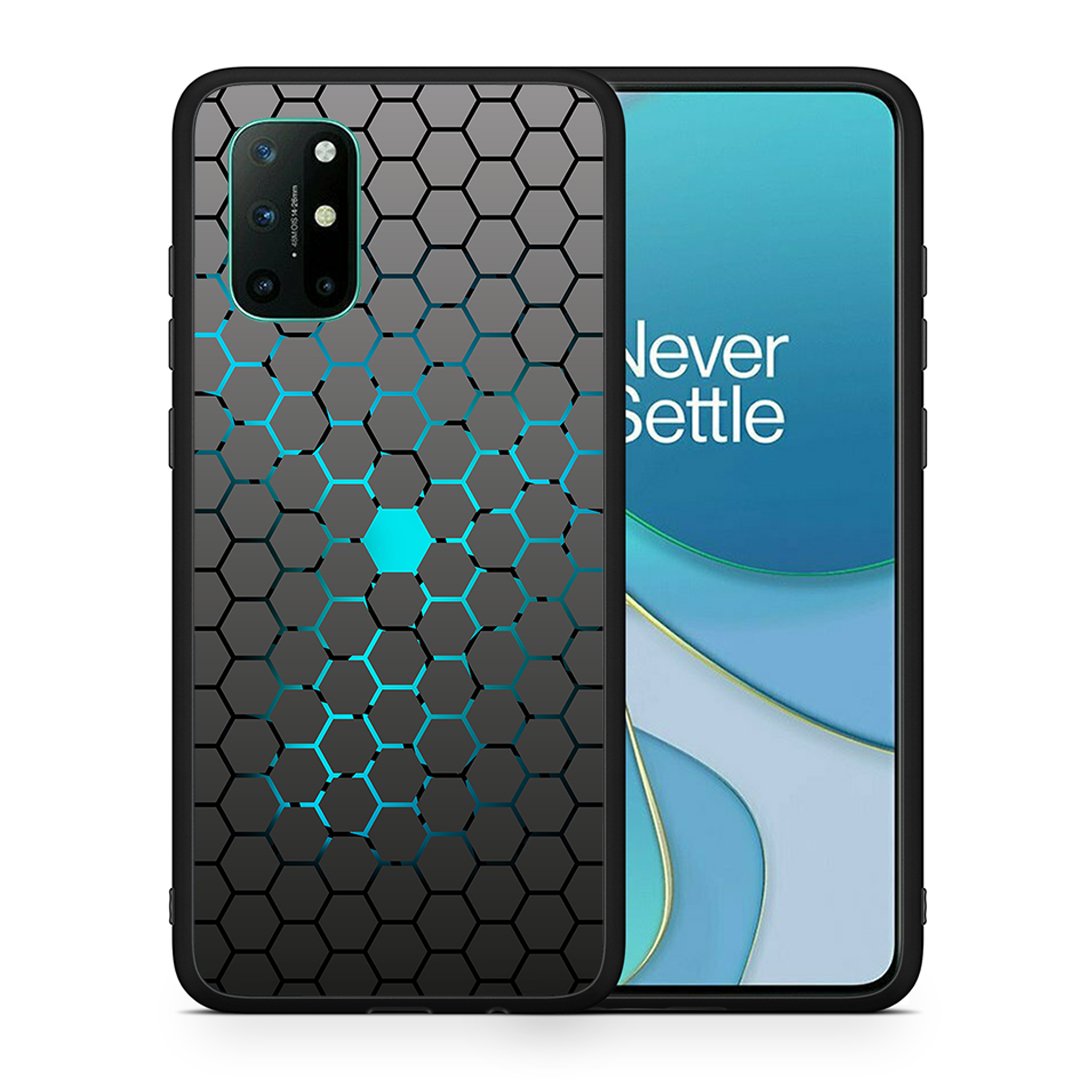 Θήκη OnePlus 8T Hexagonal Geometric από τη Smartfits με σχέδιο στο πίσω μέρος και μαύρο περίβλημα | OnePlus 8T Hexagonal Geometric case with colorful back and black bezels