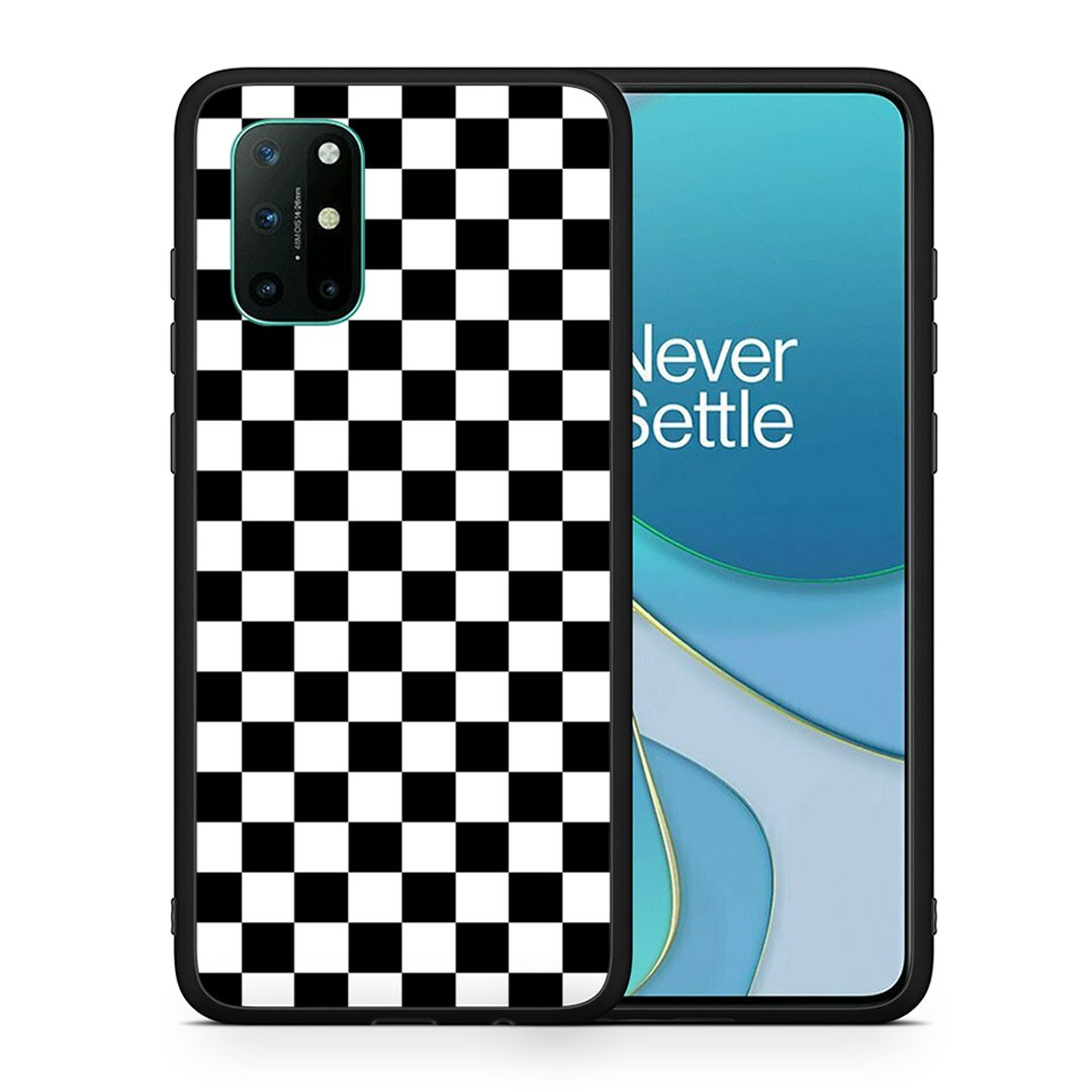 Θήκη OnePlus 8T Squares Geometric από τη Smartfits με σχέδιο στο πίσω μέρος και μαύρο περίβλημα | OnePlus 8T Squares Geometric case with colorful back and black bezels