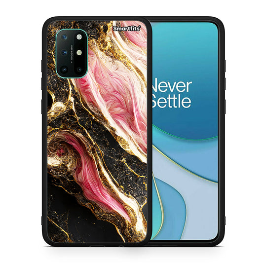 Θήκη OnePlus 8T Glamorous Pink Marble από τη Smartfits με σχέδιο στο πίσω μέρος και μαύρο περίβλημα | OnePlus 8T Glamorous Pink Marble case with colorful back and black bezels