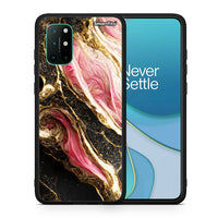 Thumbnail for Θήκη OnePlus 8T Glamorous Pink Marble από τη Smartfits με σχέδιο στο πίσω μέρος και μαύρο περίβλημα | OnePlus 8T Glamorous Pink Marble case with colorful back and black bezels