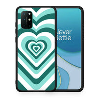 Thumbnail for Θήκη OnePlus 8T Green Hearts από τη Smartfits με σχέδιο στο πίσω μέρος και μαύρο περίβλημα | OnePlus 8T Green Hearts case with colorful back and black bezels