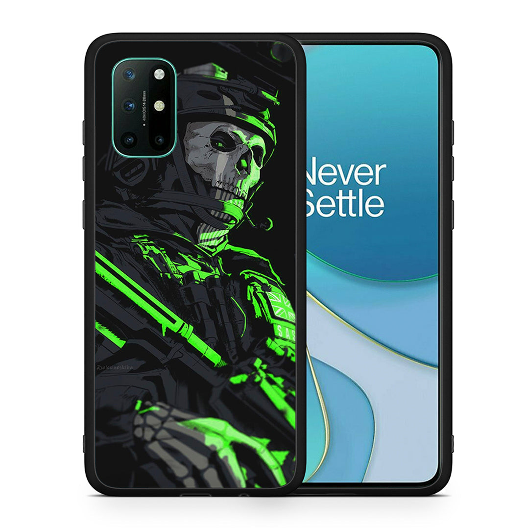 Θήκη Αγίου Βαλεντίνου OnePlus 8T Green Soldier από τη Smartfits με σχέδιο στο πίσω μέρος και μαύρο περίβλημα | OnePlus 8T Green Soldier case with colorful back and black bezels