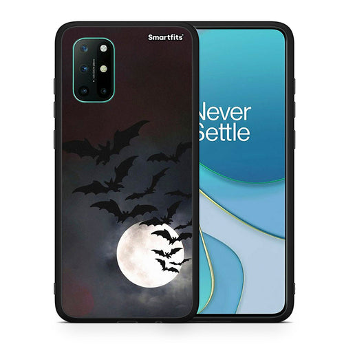 Θήκη OnePlus 8T Halloween Bat Night από τη Smartfits με σχέδιο στο πίσω μέρος και μαύρο περίβλημα | OnePlus 8T Halloween Bat Night case with colorful back and black bezels