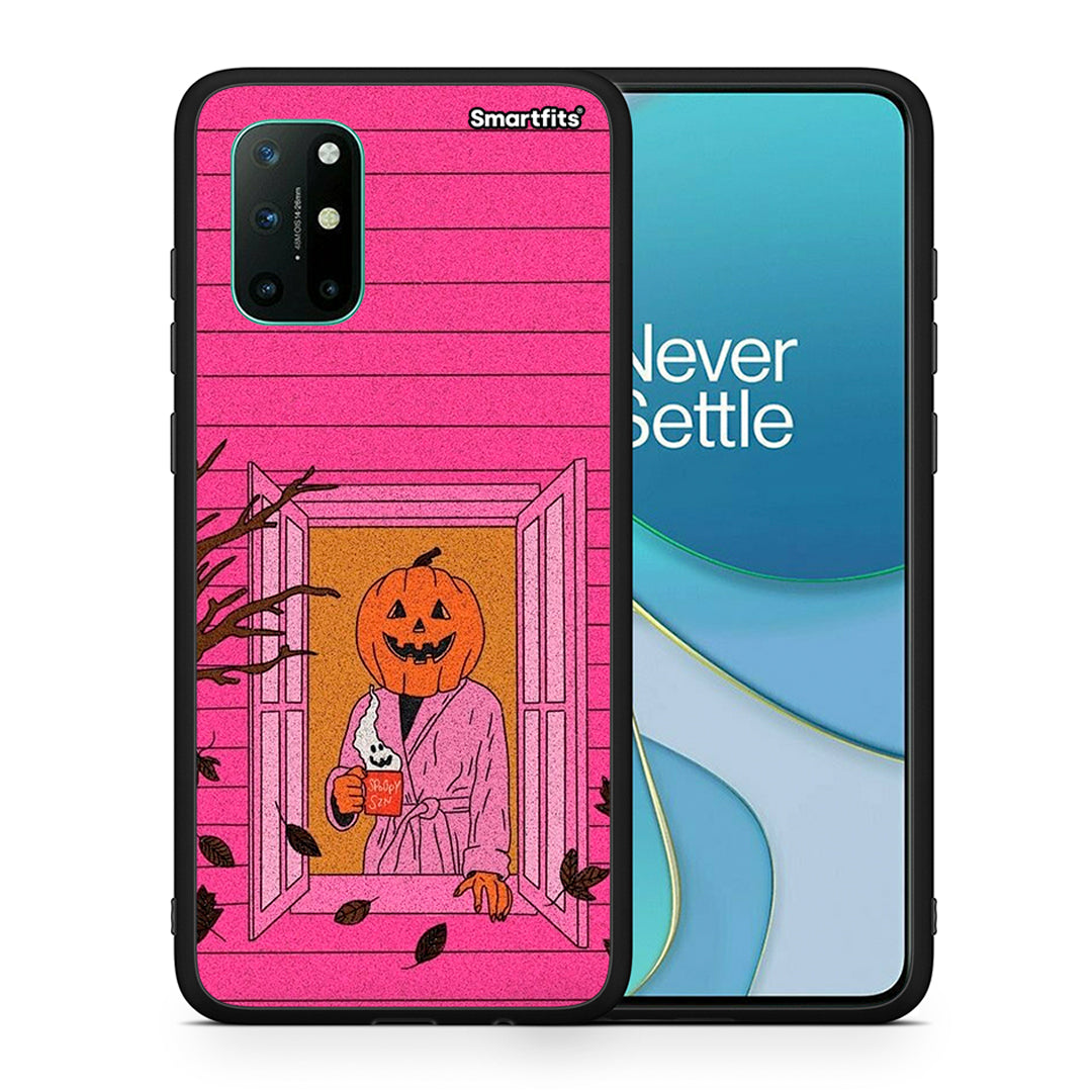 Θήκη OnePlus 8T Halloween Pumpkin Lady από τη Smartfits με σχέδιο στο πίσω μέρος και μαύρο περίβλημα | OnePlus 8T Halloween Pumpkin Lady case with colorful back and black bezels