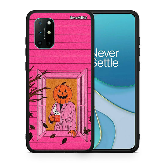 Θήκη OnePlus 8T Halloween Pumpkin Lady από τη Smartfits με σχέδιο στο πίσω μέρος και μαύρο περίβλημα | OnePlus 8T Halloween Pumpkin Lady case with colorful back and black bezels