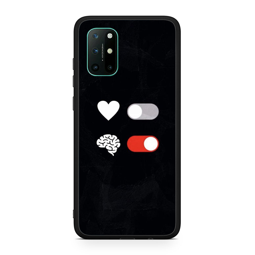 OnePlus 8T Heart Vs Brain Θήκη Αγίου Βαλεντίνου από τη Smartfits με σχέδιο στο πίσω μέρος και μαύρο περίβλημα | Smartphone case with colorful back and black bezels by Smartfits
