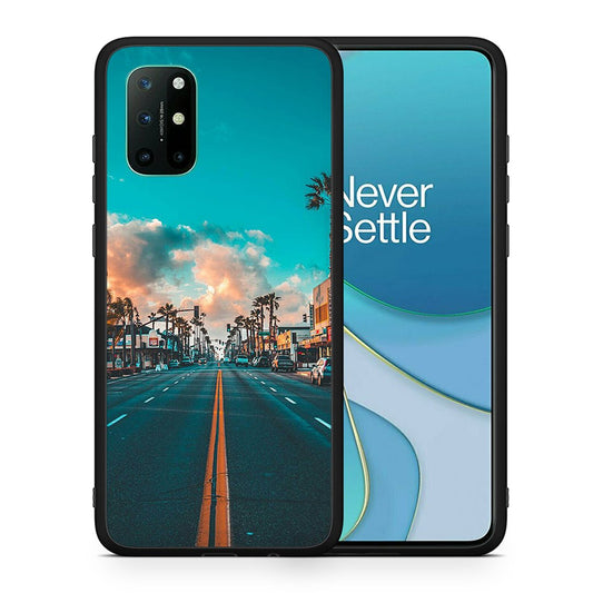 Θήκη OnePlus 8T City Landscape από τη Smartfits με σχέδιο στο πίσω μέρος και μαύρο περίβλημα | OnePlus 8T City Landscape case with colorful back and black bezels