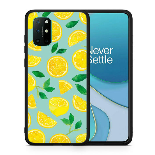 Θήκη OnePlus 8T Lemons από τη Smartfits με σχέδιο στο πίσω μέρος και μαύρο περίβλημα | OnePlus 8T Lemons case with colorful back and black bezels
