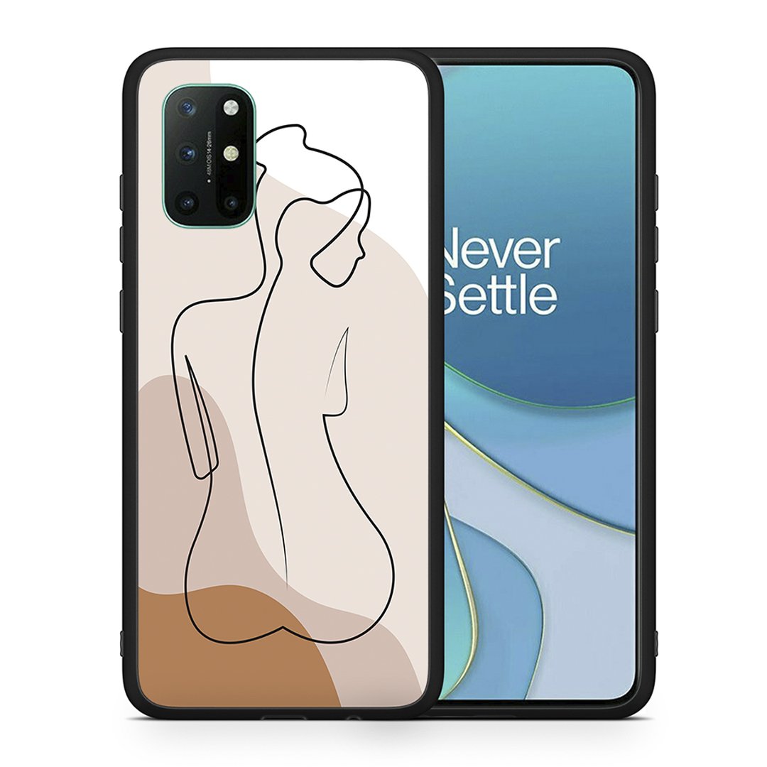 Θήκη OnePlus 8T LineArt Woman από τη Smartfits με σχέδιο στο πίσω μέρος και μαύρο περίβλημα | OnePlus 8T LineArt Woman case with colorful back and black bezels