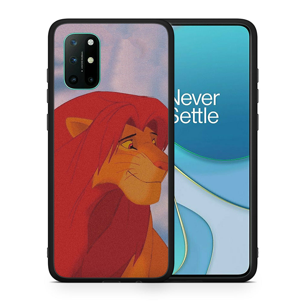 Θήκη Αγίου Βαλεντίνου OnePlus 8T Lion Love 1 από τη Smartfits με σχέδιο στο πίσω μέρος και μαύρο περίβλημα | OnePlus 8T Lion Love 1 case with colorful back and black bezels
