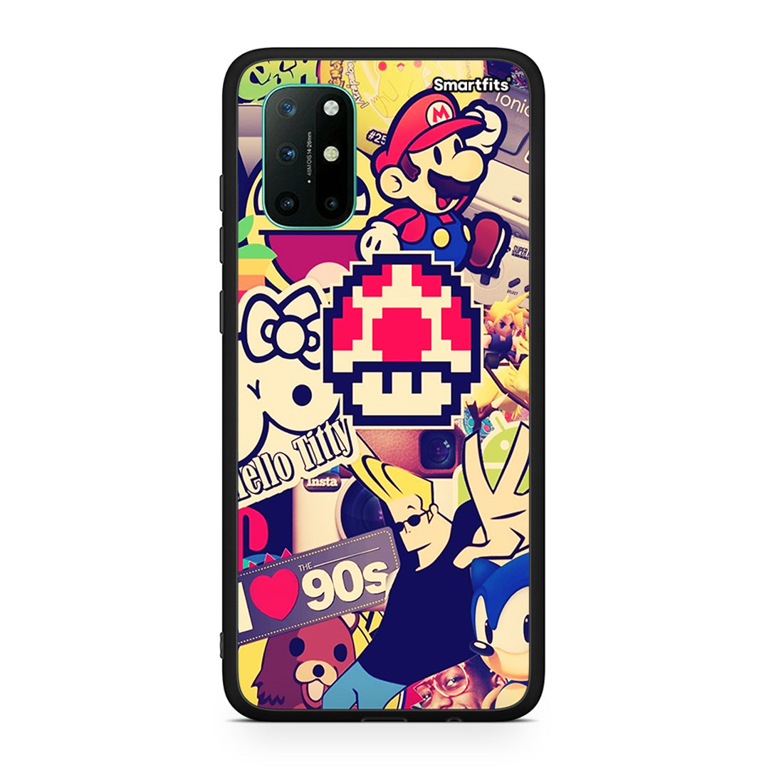 OnePlus 8T Love The 90s θήκη από τη Smartfits με σχέδιο στο πίσω μέρος και μαύρο περίβλημα | Smartphone case with colorful back and black bezels by Smartfits