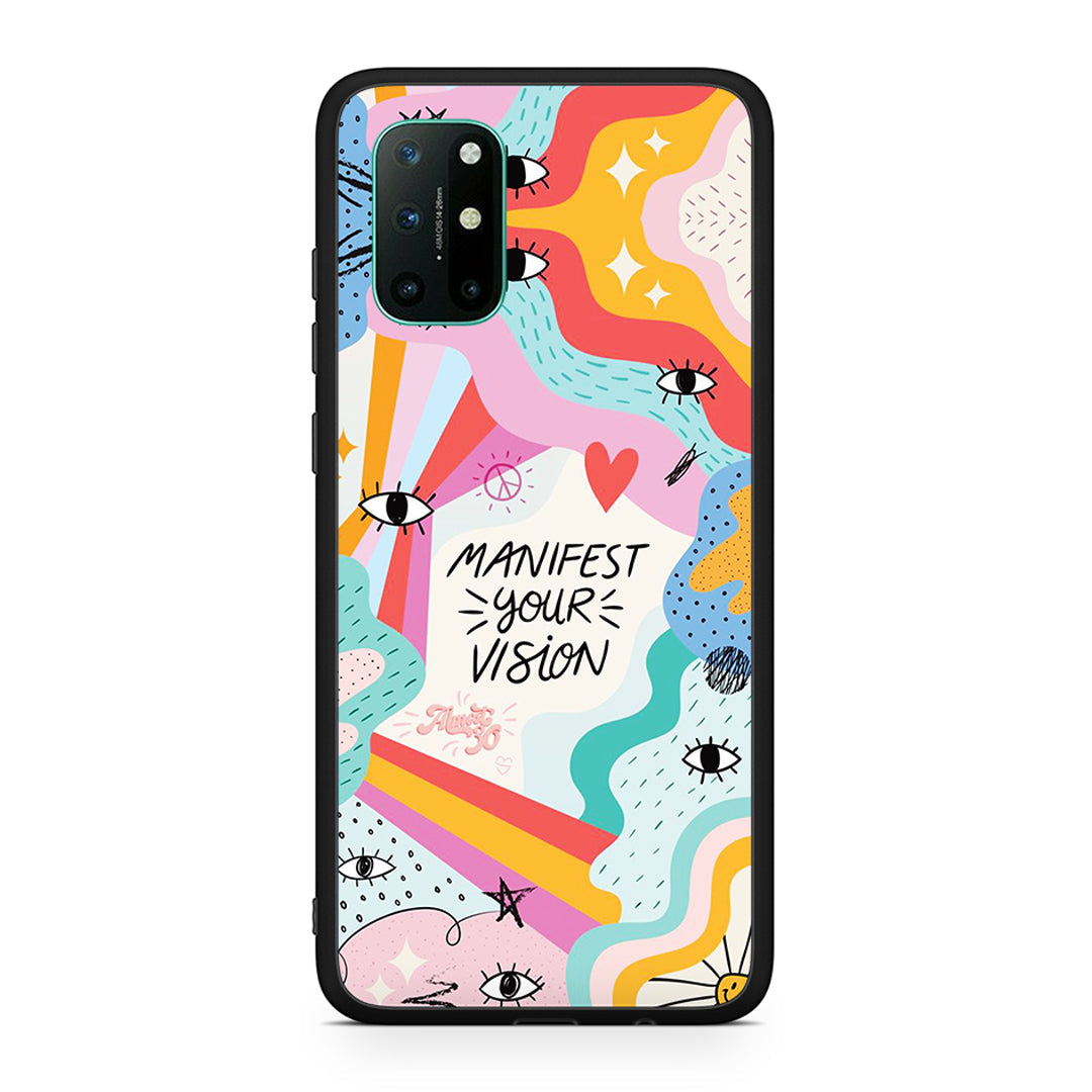 OnePlus 8T Manifest Your Vision θήκη από τη Smartfits με σχέδιο στο πίσω μέρος και μαύρο περίβλημα | Smartphone case with colorful back and black bezels by Smartfits