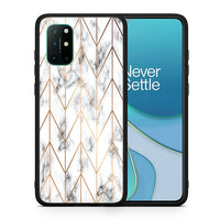 Thumbnail for Θήκη OnePlus 8T Gold Geometric Marble από τη Smartfits με σχέδιο στο πίσω μέρος και μαύρο περίβλημα | OnePlus 8T Gold Geometric Marble case with colorful back and black bezels