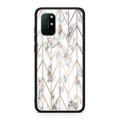 OnePlus 8T Gold Geometric Marble θήκη από τη Smartfits με σχέδιο στο πίσω μέρος και μαύρο περίβλημα | Smartphone case with colorful back and black bezels by Smartfits