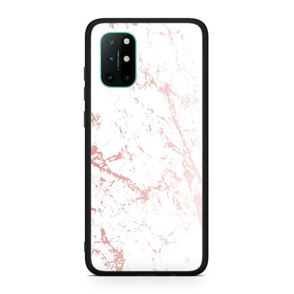 OnePlus 8T Pink Splash Marble θήκη από τη Smartfits με σχέδιο στο πίσω μέρος και μαύρο περίβλημα | Smartphone case with colorful back and black bezels by Smartfits