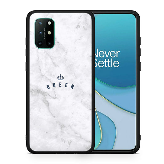 Θήκη OnePlus 8T Queen Marble από τη Smartfits με σχέδιο στο πίσω μέρος και μαύρο περίβλημα | OnePlus 8T Queen Marble case with colorful back and black bezels
