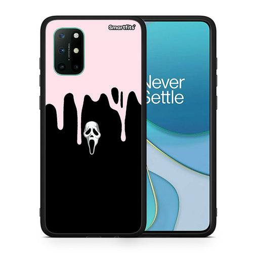 Θήκη OnePlus 8T Melting Halloween Mask από τη Smartfits με σχέδιο στο πίσω μέρος και μαύρο περίβλημα | OnePlus 8T Melting Halloween Mask case with colorful back and black bezels