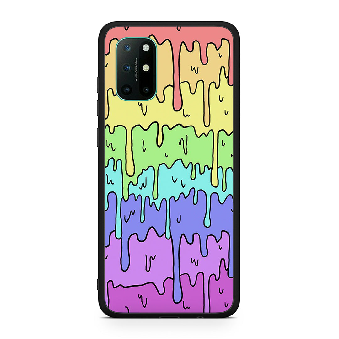 OnePlus 8T Melting Rainbow θήκη από τη Smartfits με σχέδιο στο πίσω μέρος και μαύρο περίβλημα | Smartphone case with colorful back and black bezels by Smartfits
