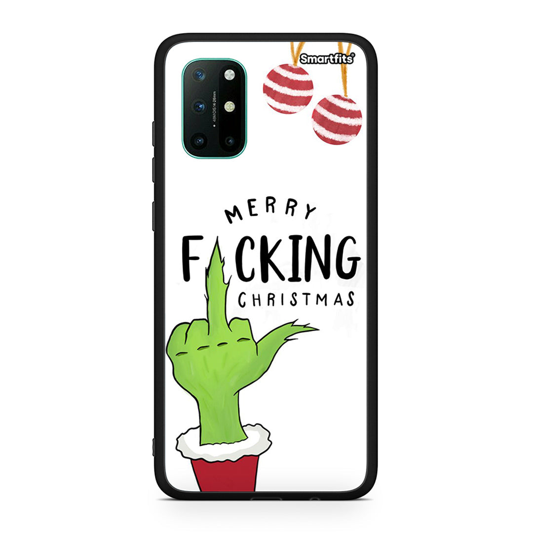 OnePlus 8T Merry F Xmas θήκη από τη Smartfits με σχέδιο στο πίσω μέρος και μαύρο περίβλημα | Smartphone case with colorful back and black bezels by Smartfits