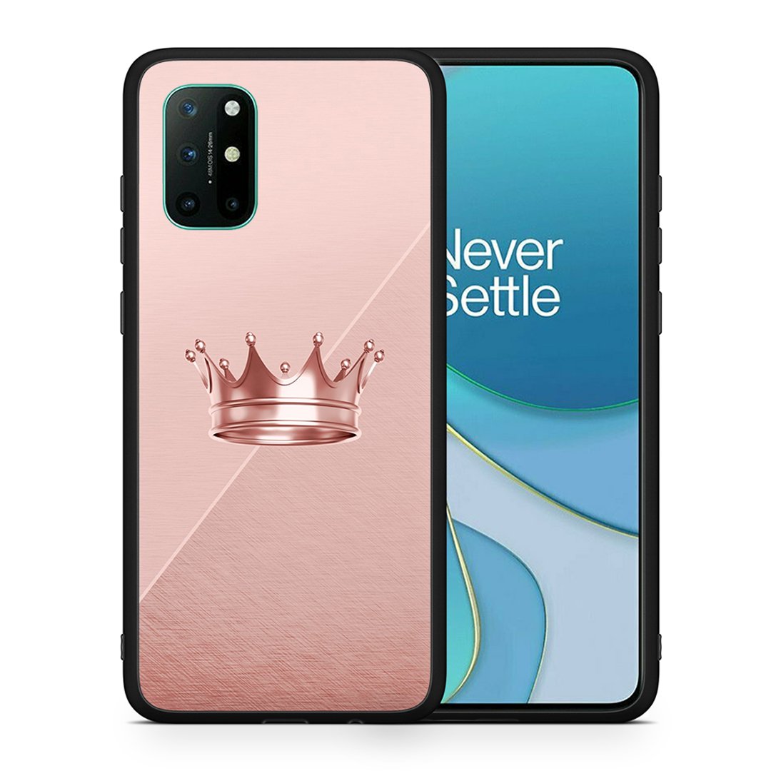 Θήκη OnePlus 8T Crown Minimal από τη Smartfits με σχέδιο στο πίσω μέρος και μαύρο περίβλημα | OnePlus 8T Crown Minimal case with colorful back and black bezels