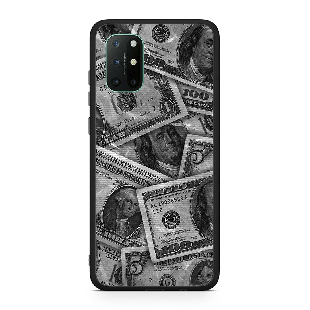 OnePlus 8T Money Dollars θήκη από τη Smartfits με σχέδιο στο πίσω μέρος και μαύρο περίβλημα | Smartphone case with colorful back and black bezels by Smartfits