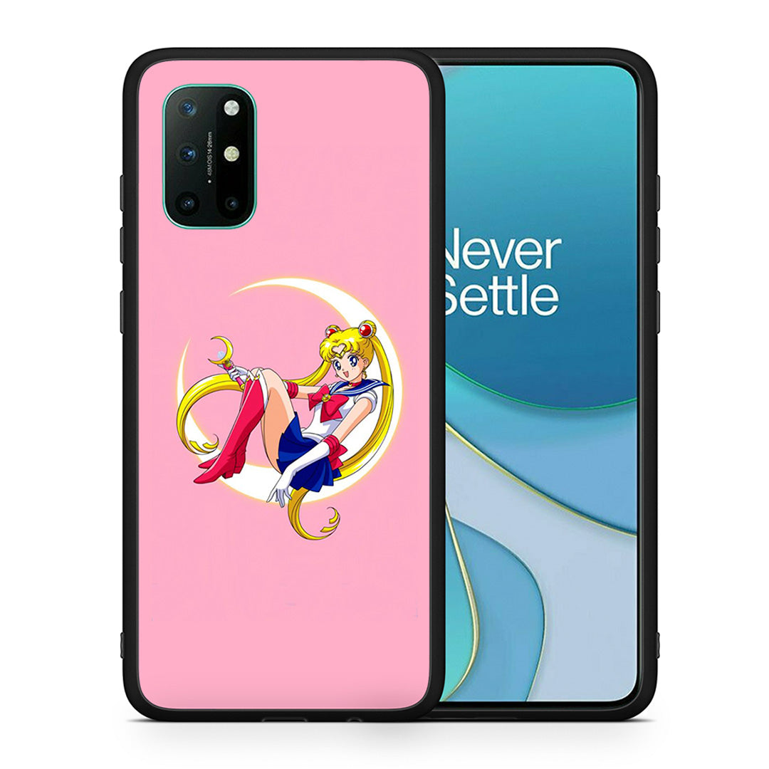 Θήκη OnePlus 8T Moon Girl από τη Smartfits με σχέδιο στο πίσω μέρος και μαύρο περίβλημα | OnePlus 8T Moon Girl case with colorful back and black bezels