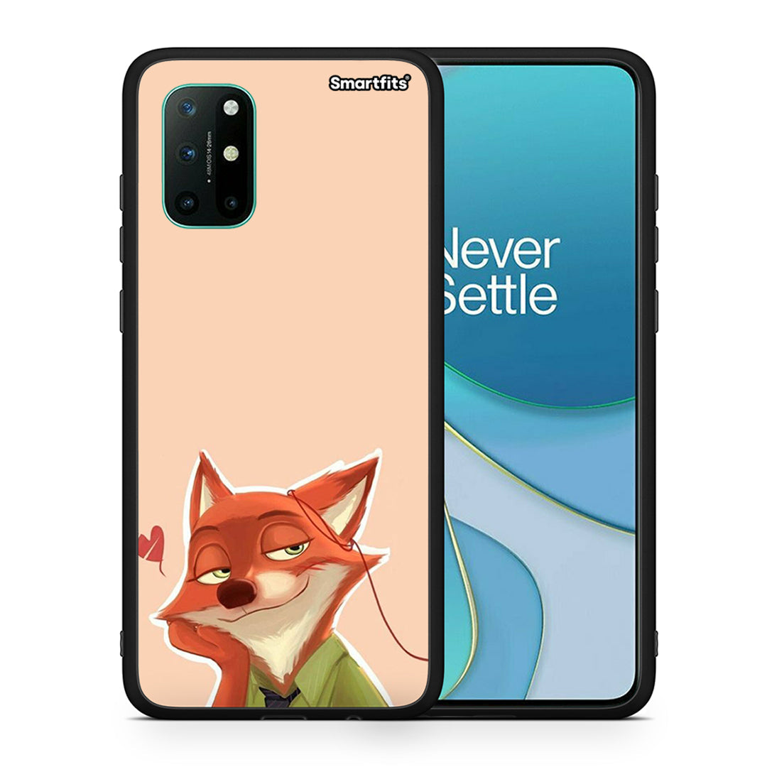 Θήκη OnePlus 8T Nick Wilde And Judy Hopps Love 1 από τη Smartfits με σχέδιο στο πίσω μέρος και μαύρο περίβλημα | OnePlus 8T Nick Wilde And Judy Hopps Love 1 case with colorful back and black bezels