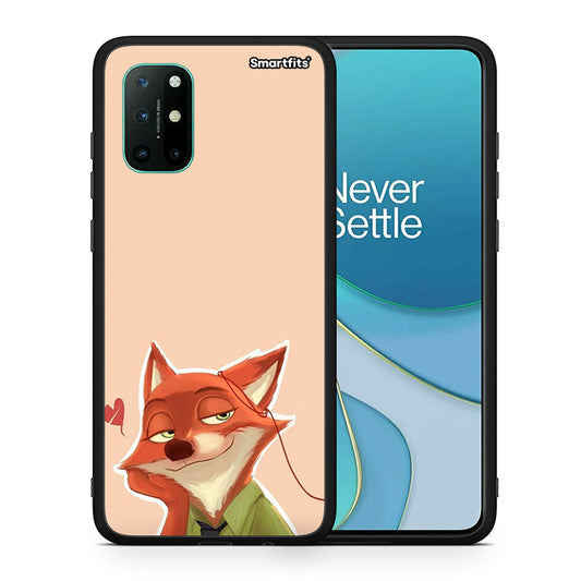 Θήκη OnePlus 8T Nick Wilde And Judy Hopps Love 1 από τη Smartfits με σχέδιο στο πίσω μέρος και μαύρο περίβλημα | OnePlus 8T Nick Wilde And Judy Hopps Love 1 case with colorful back and black bezels