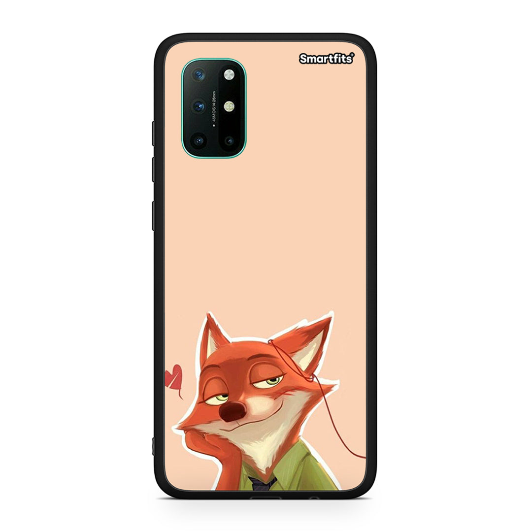 OnePlus 8T Nick Wilde And Judy Hopps Love 1 θήκη από τη Smartfits με σχέδιο στο πίσω μέρος και μαύρο περίβλημα | Smartphone case with colorful back and black bezels by Smartfits