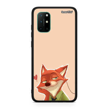 OnePlus 8T Nick Wilde And Judy Hopps Love 1 θήκη από τη Smartfits με σχέδιο στο πίσω μέρος και μαύρο περίβλημα | Smartphone case with colorful back and black bezels by Smartfits