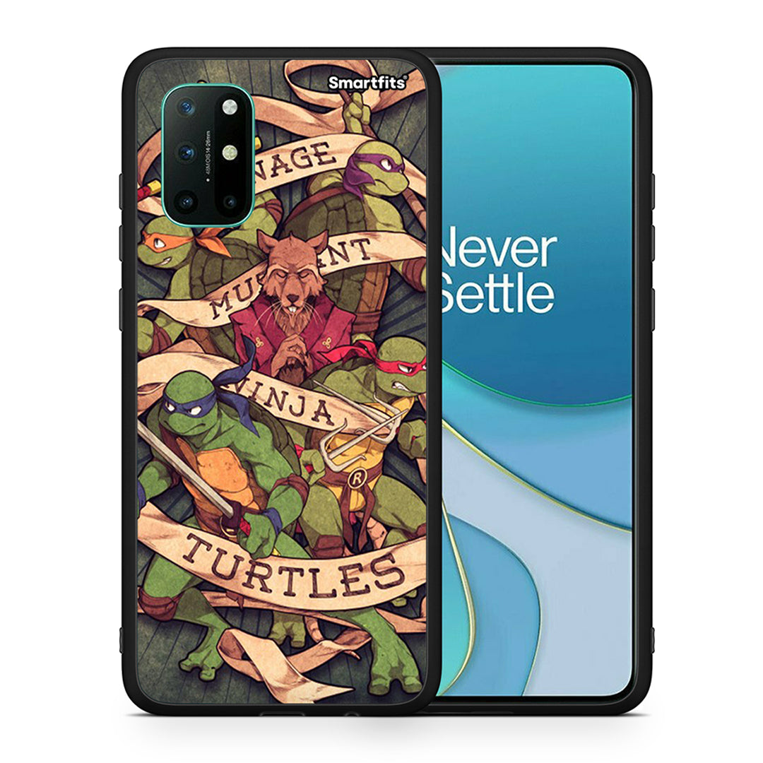 Θήκη OnePlus 8T Ninja Turtles από τη Smartfits με σχέδιο στο πίσω μέρος και μαύρο περίβλημα | OnePlus 8T Ninja Turtles case with colorful back and black bezels