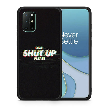 Θήκη OnePlus 8T OMG ShutUp από τη Smartfits με σχέδιο στο πίσω μέρος και μαύρο περίβλημα | OnePlus 8T OMG ShutUp case with colorful back and black bezels