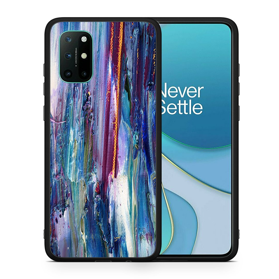 Θήκη OnePlus 8T Winter Paint από τη Smartfits με σχέδιο στο πίσω μέρος και μαύρο περίβλημα | OnePlus 8T Winter Paint case with colorful back and black bezels